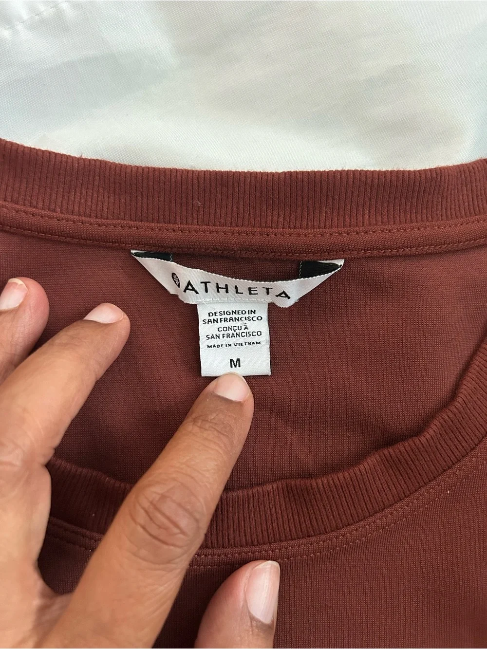 Athleta | Harlow hybrid puff sleeve shirt in ancient mahogany
